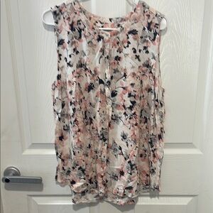 Liz Claiborne Floral Sleeveless Top - Pink and Black